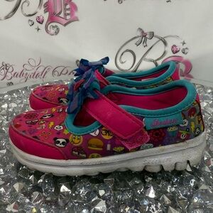 Skechers shoes runners memory foam form fit Kids' Vibrant Pink and Teal Sneakers